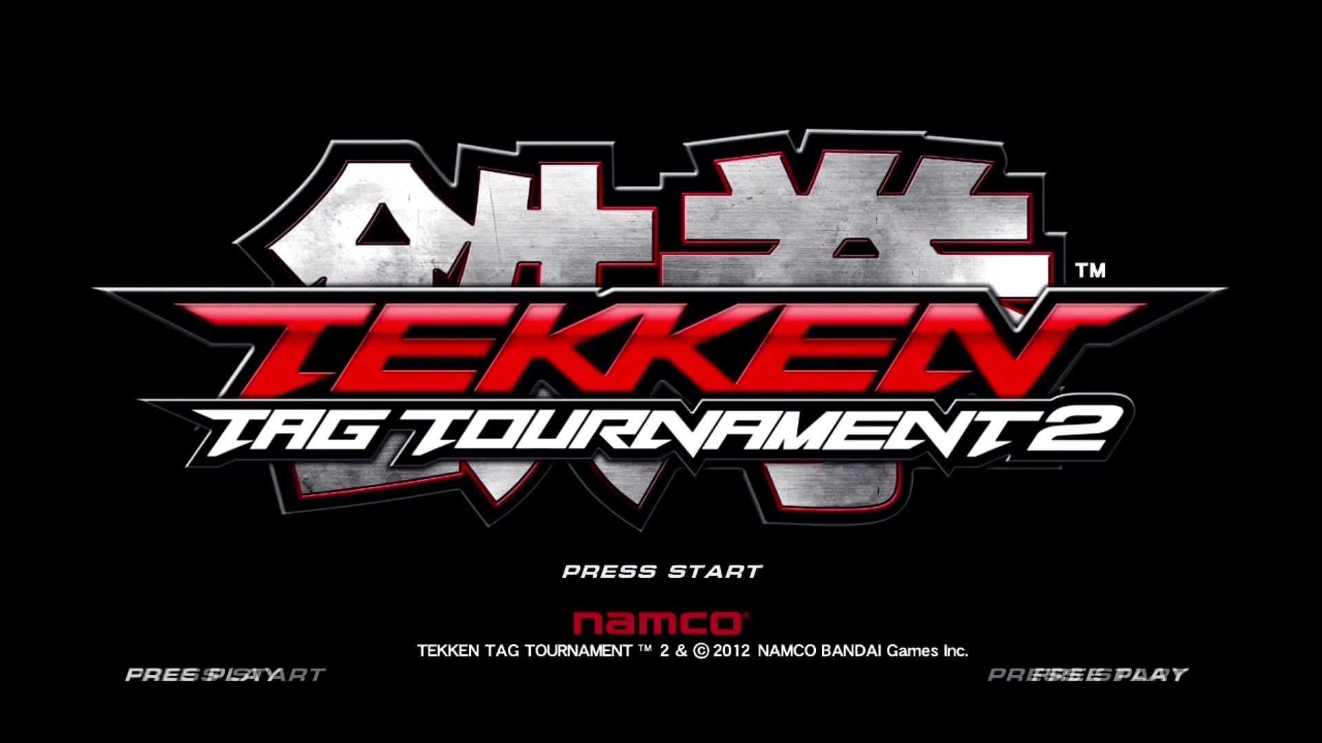 Tekken Tag Tournament 2 title screen for Xbox 360